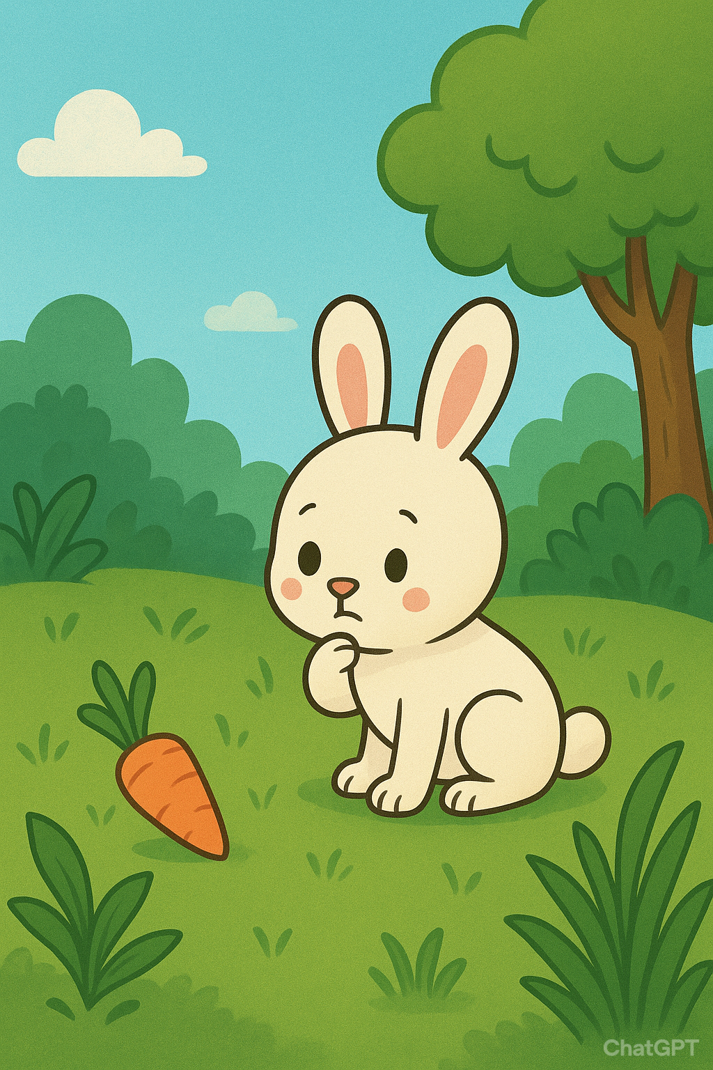 "الأرنب الذي نسي الجزر"🐰